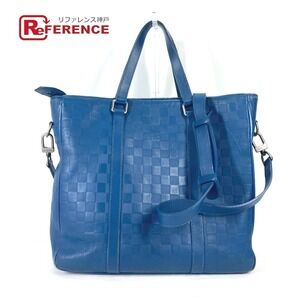 Louis Vuitton Damier Infini Tadao Shoulder Bag Tote Leather Neptune Blue